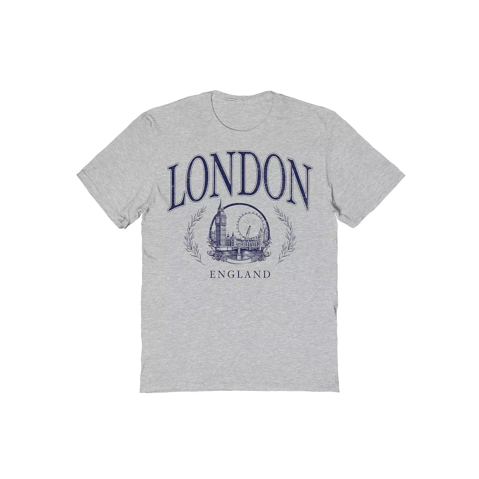 Men's London Blue Graphic Tee, Size: Large, Sport Gray Product Image