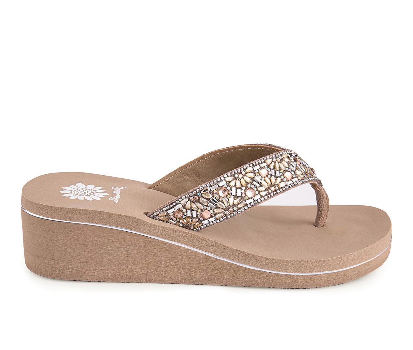 Women's Yellow Box Savira Wedge Flip-Flops Product Image