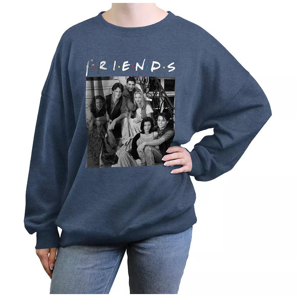 Juniors' Friends Stairs Group Photo Graphic Fleece Pullover, Women's, Size: Medium, Blue Grey Product Image