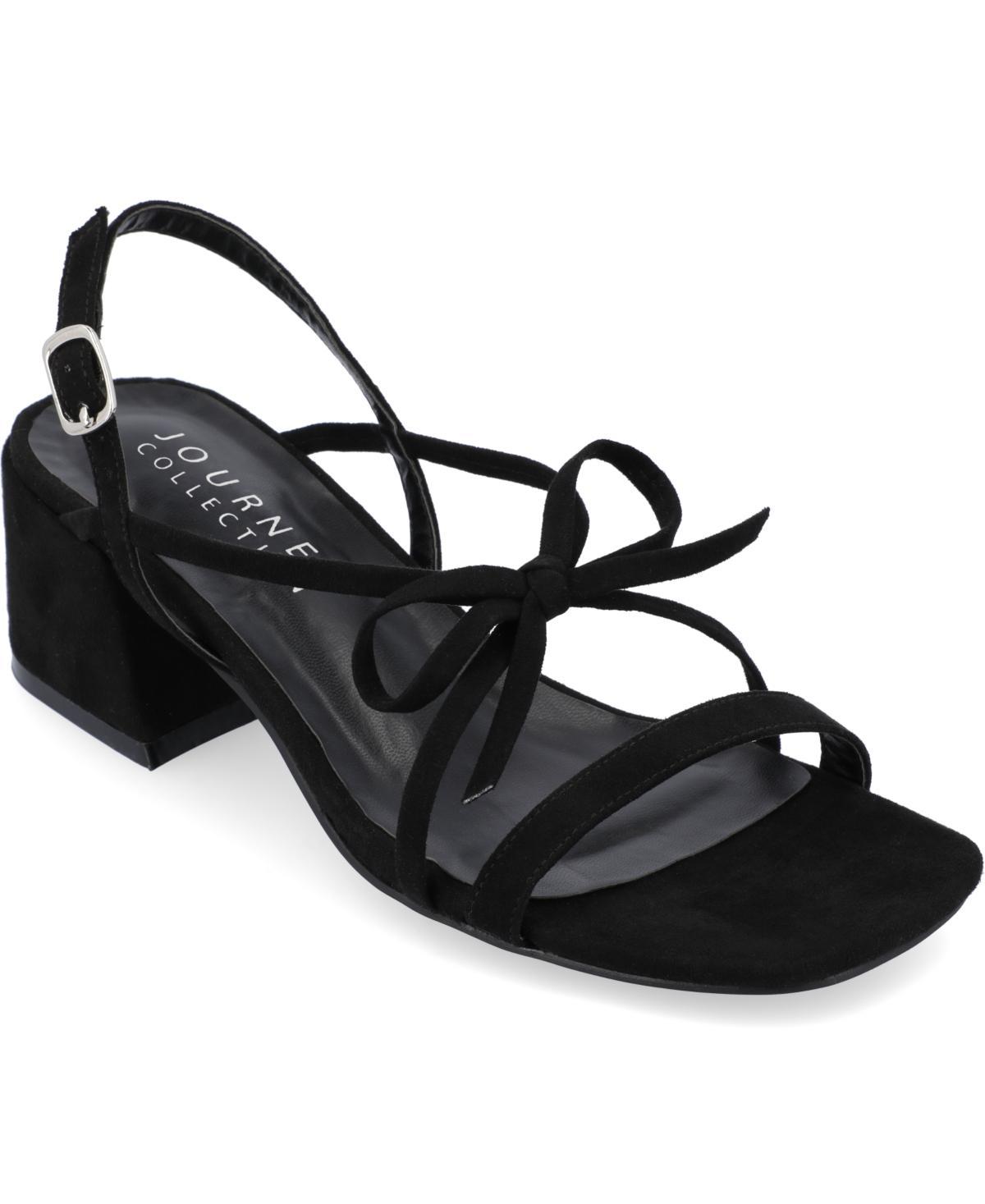 Journee Collection Womens Amity Bow Detail Strappy Block Heel Sandals Product Image