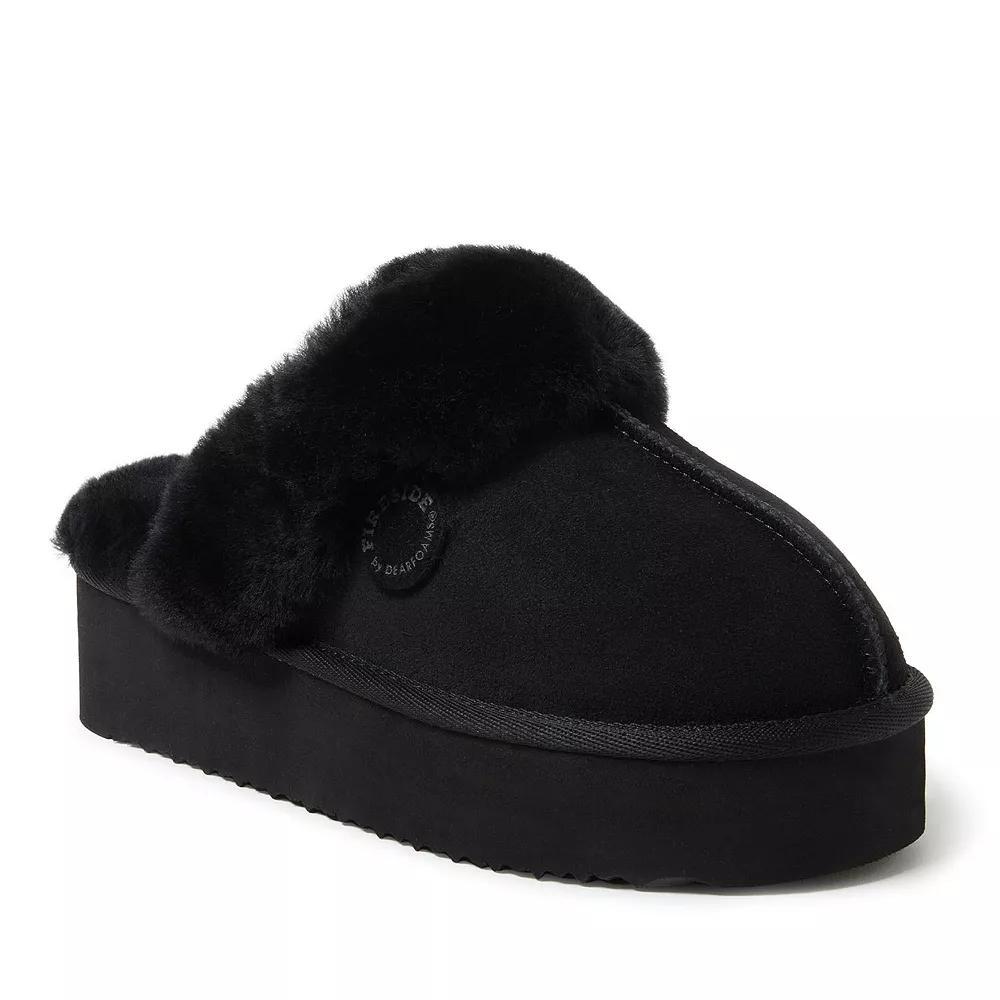 Fireside by Dearfoams Melton Shearling Womens Platform Scuff Slippers Product Image