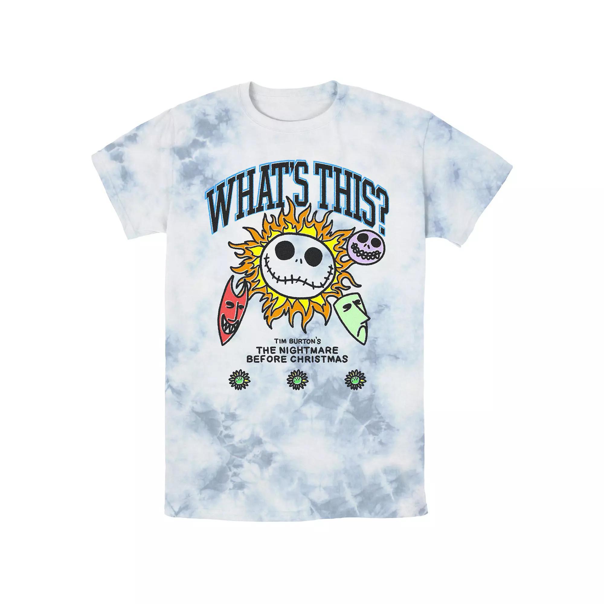 Disney's The Nightmare Before Christmas What's This? Bombard Wash Men's Graphic Tee, Size: Medium, White Blue Product Image