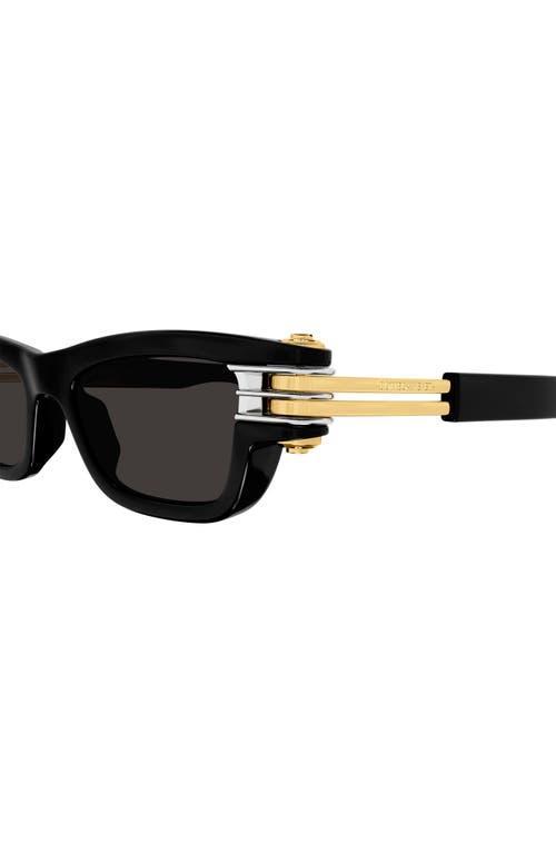 BOTTEGA VENETA 50mm Rectangular Sunglasses In Black/gray Solid Product Image