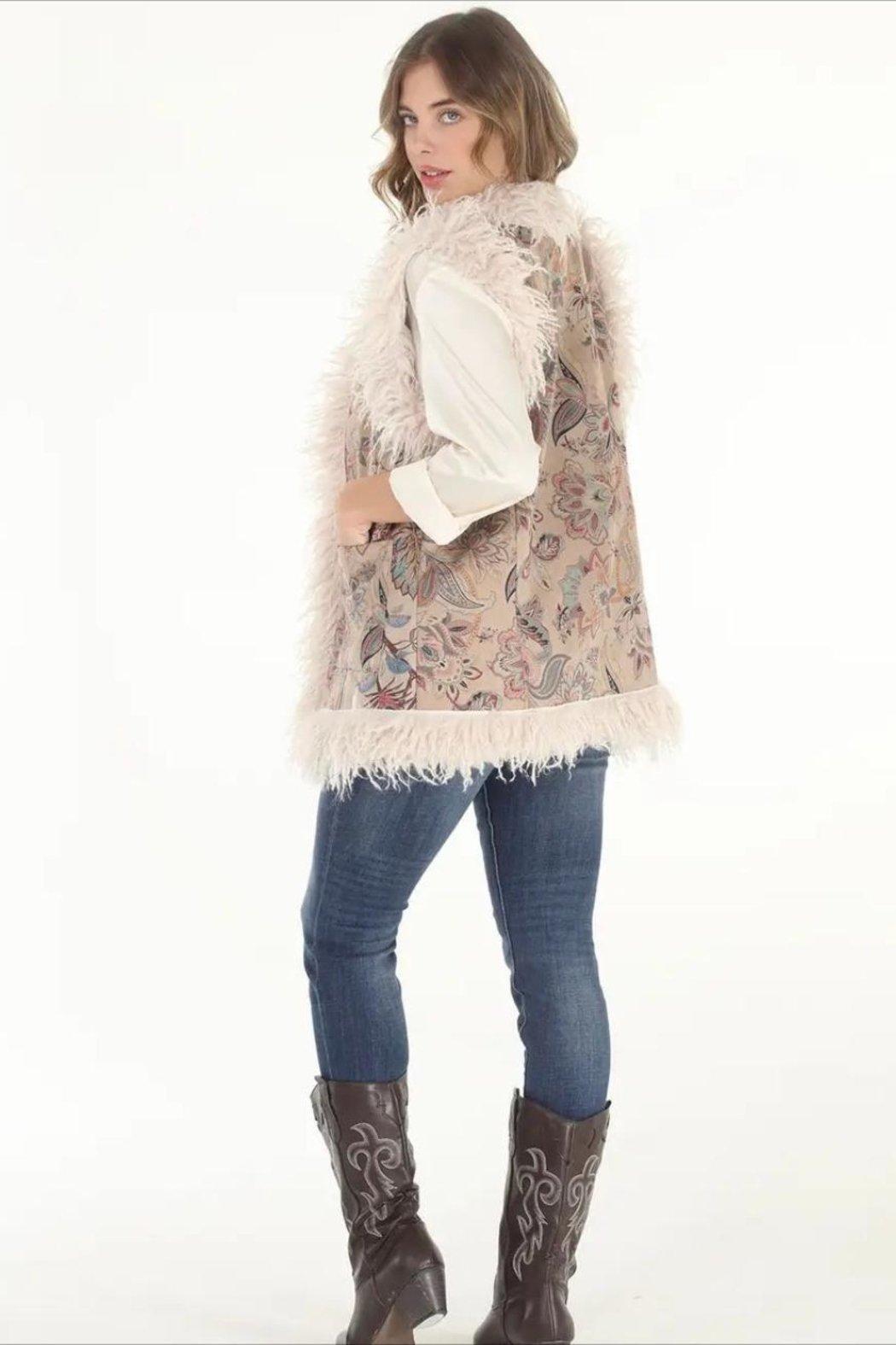 Paisley Faux Suede Vest Product Image