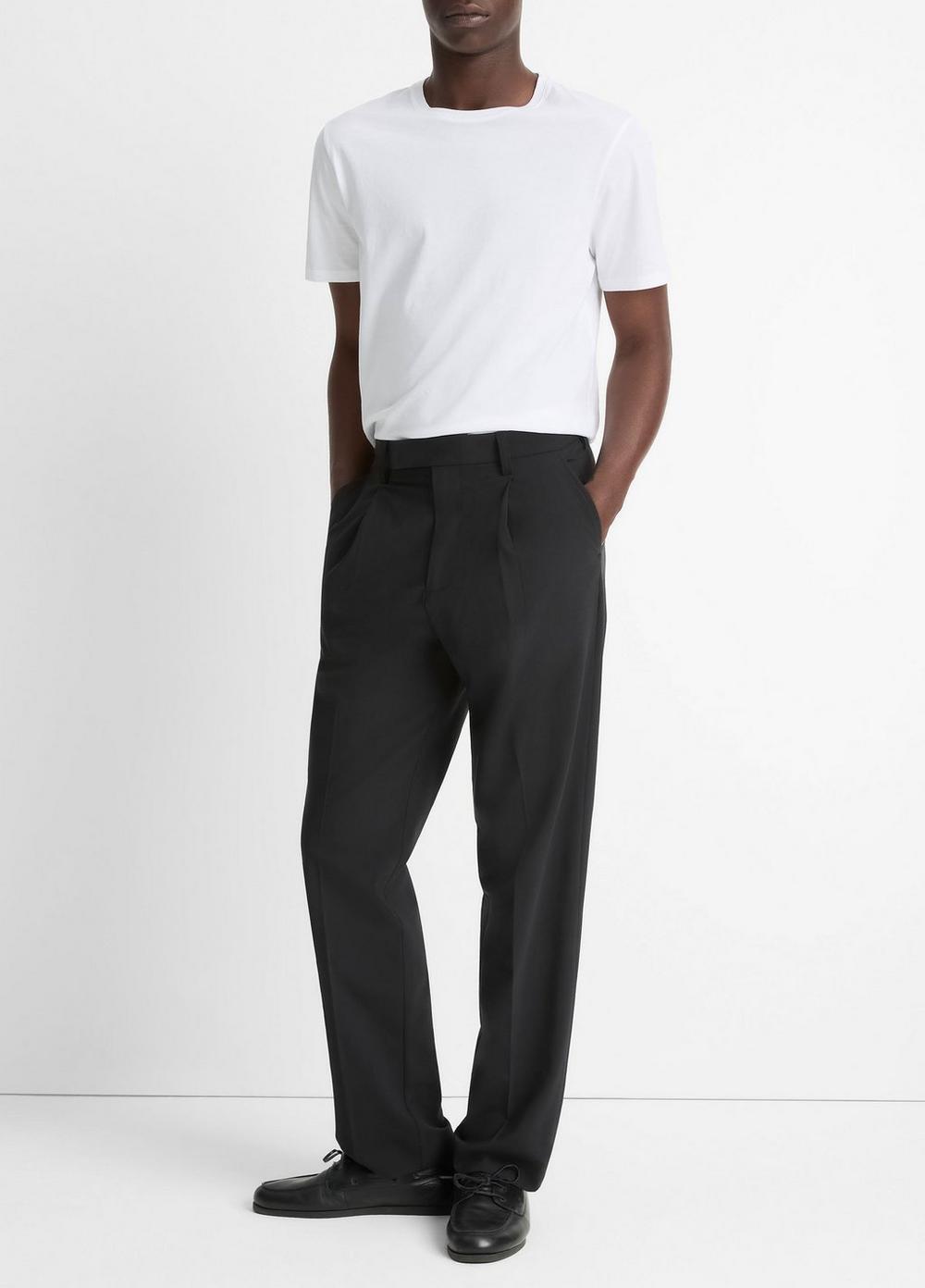 Mens Louie Relaxed Pleated Trouser, Black, Size 28 Vince Product Image