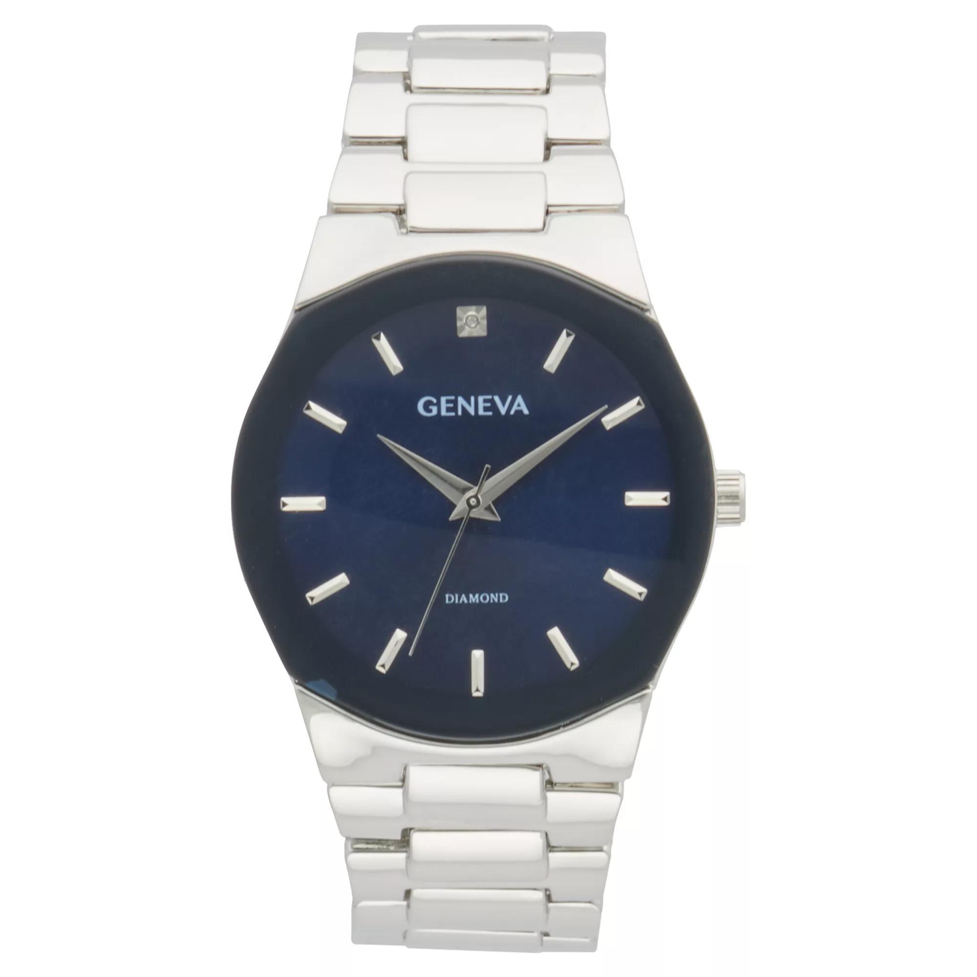 Geneva Diamond Accent Silver Tone Mens Bracelet Watch - KHA0005SL Product Image