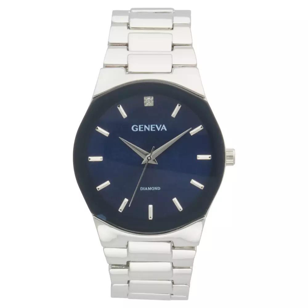 Geneva Diamond Accent Silver Tone Mens Bracelet Watch - KHA0005SL Product Image