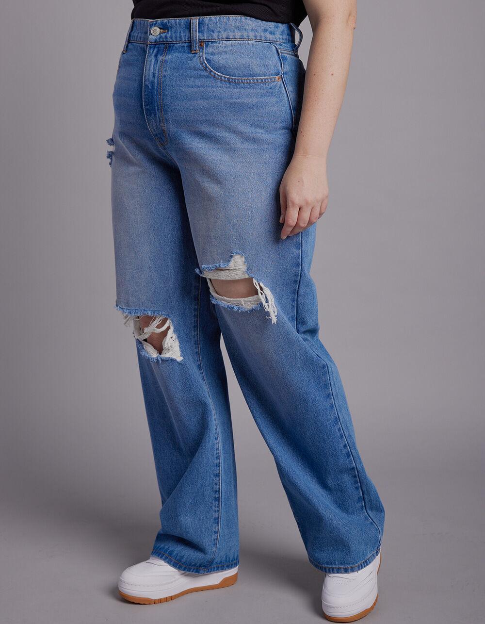 RSQ Womens High Rise Baggy Jeans - MEDIUM WASH Product Image