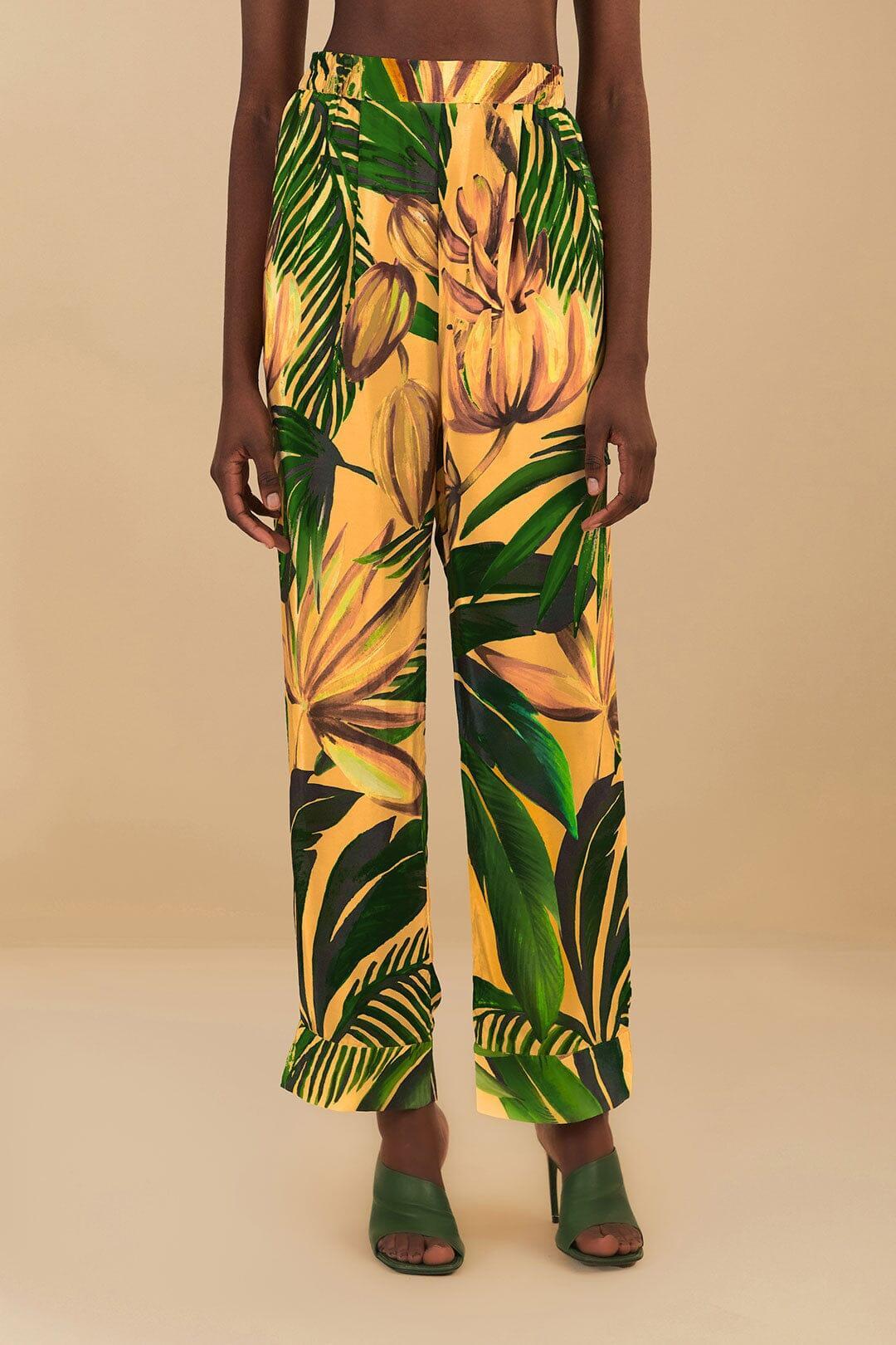 Yellow Bananart Pajama Pants, BANANART YELLOW / L Product Image