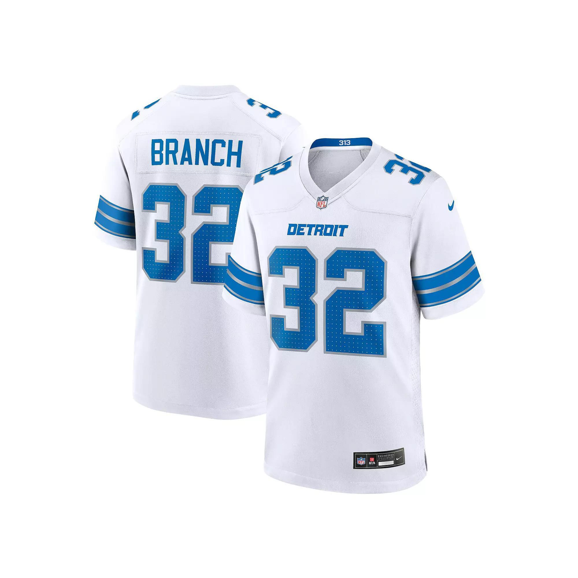 Men's Nike Brian Branch White Detroit Lions White Game Jersey, Size: XL Product Image