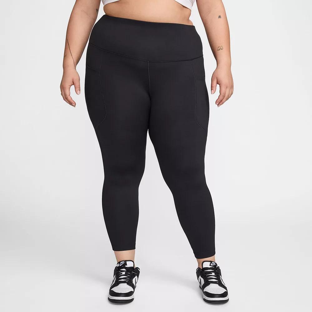 Plus Size Nike One High-Waisted 7/8 Leggings, Women's, Size: 3XL, Black Product Image