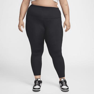 Plus Size Nike One High-Waisted 7/8 Leggings, Women's, Size: 3XL, Black Product Image
