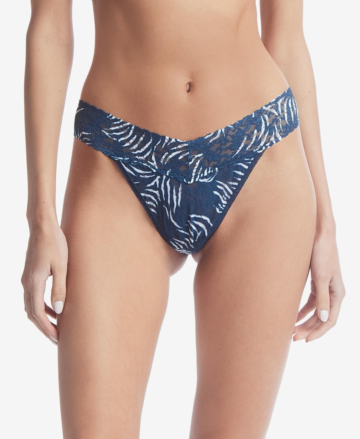 Printed Original-Rise Signature Lace Thong Product Image