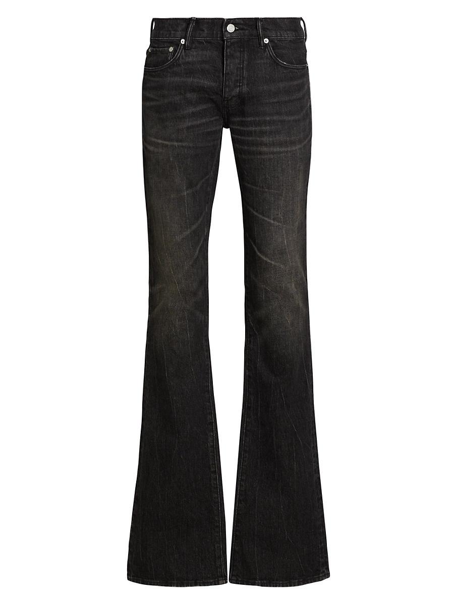 Mens Super Stack Raw Denim Flared Jeans Product Image