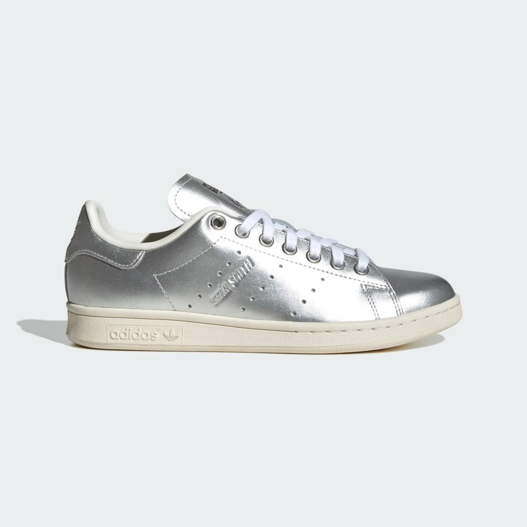 adidas Stan Smith Shoes Silver Metallic 7 Womens Product Image