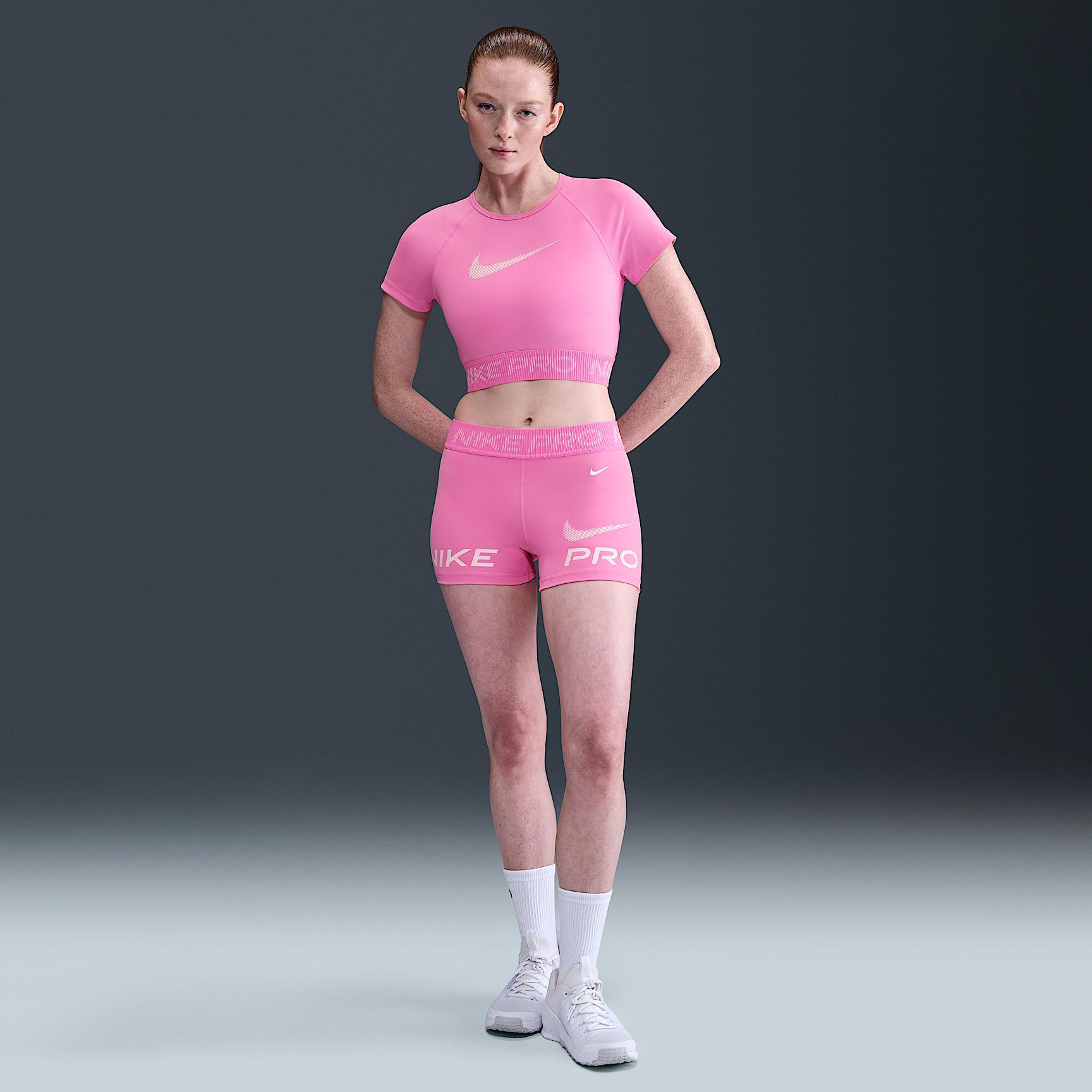 Nike Pro Women's Dri-FIT Short-Sleeve Cropped Graphic Top Product Image