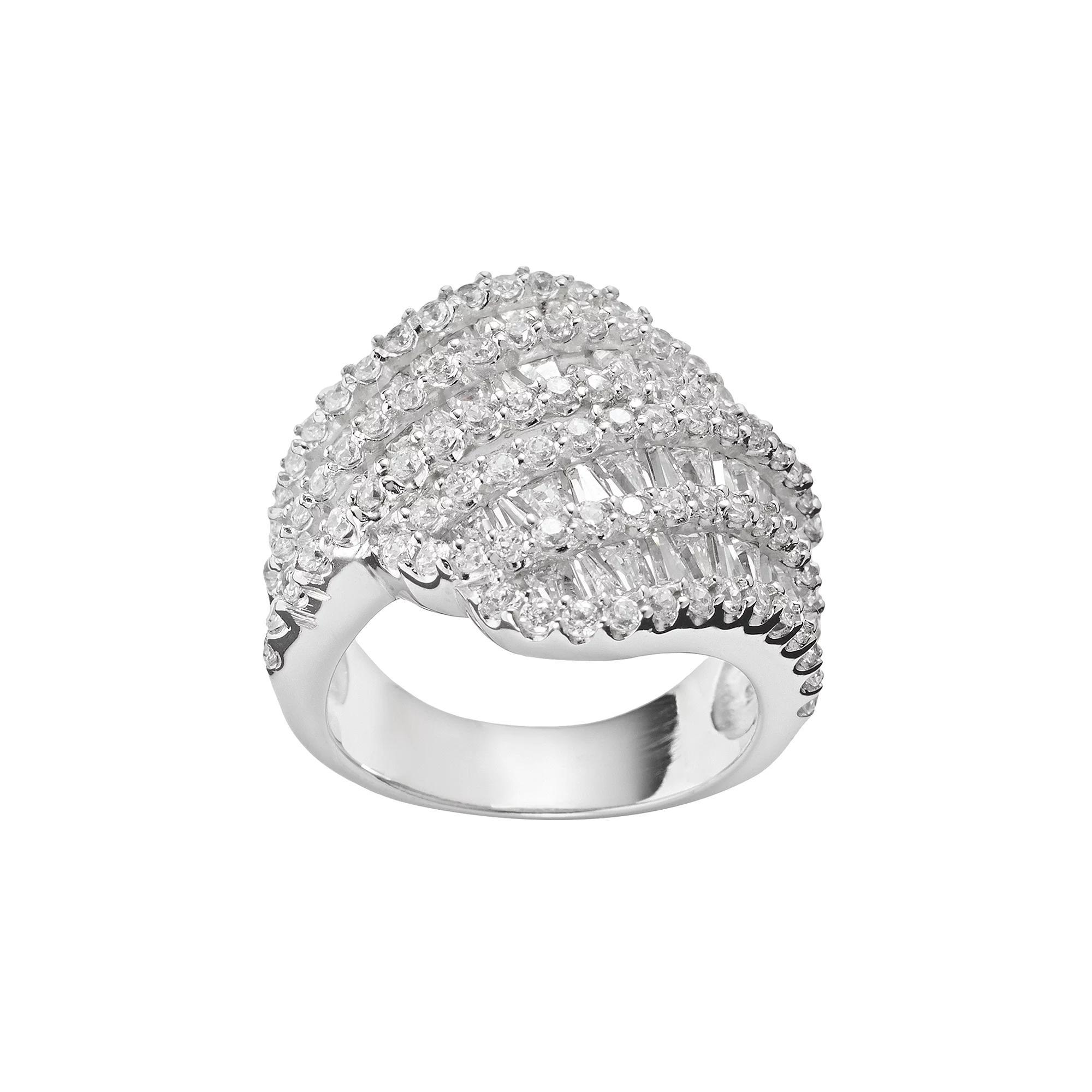 Sophie Miller Sterling Silver Cubic Zirconia Wrap Ring, Women's, Size: 6, White Product Image