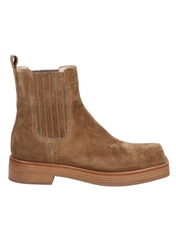 AGL ATTILIO GIUSTI LEOMBRUNI Agl Chamois Leather Ankle Boot In Light Brown Product Image