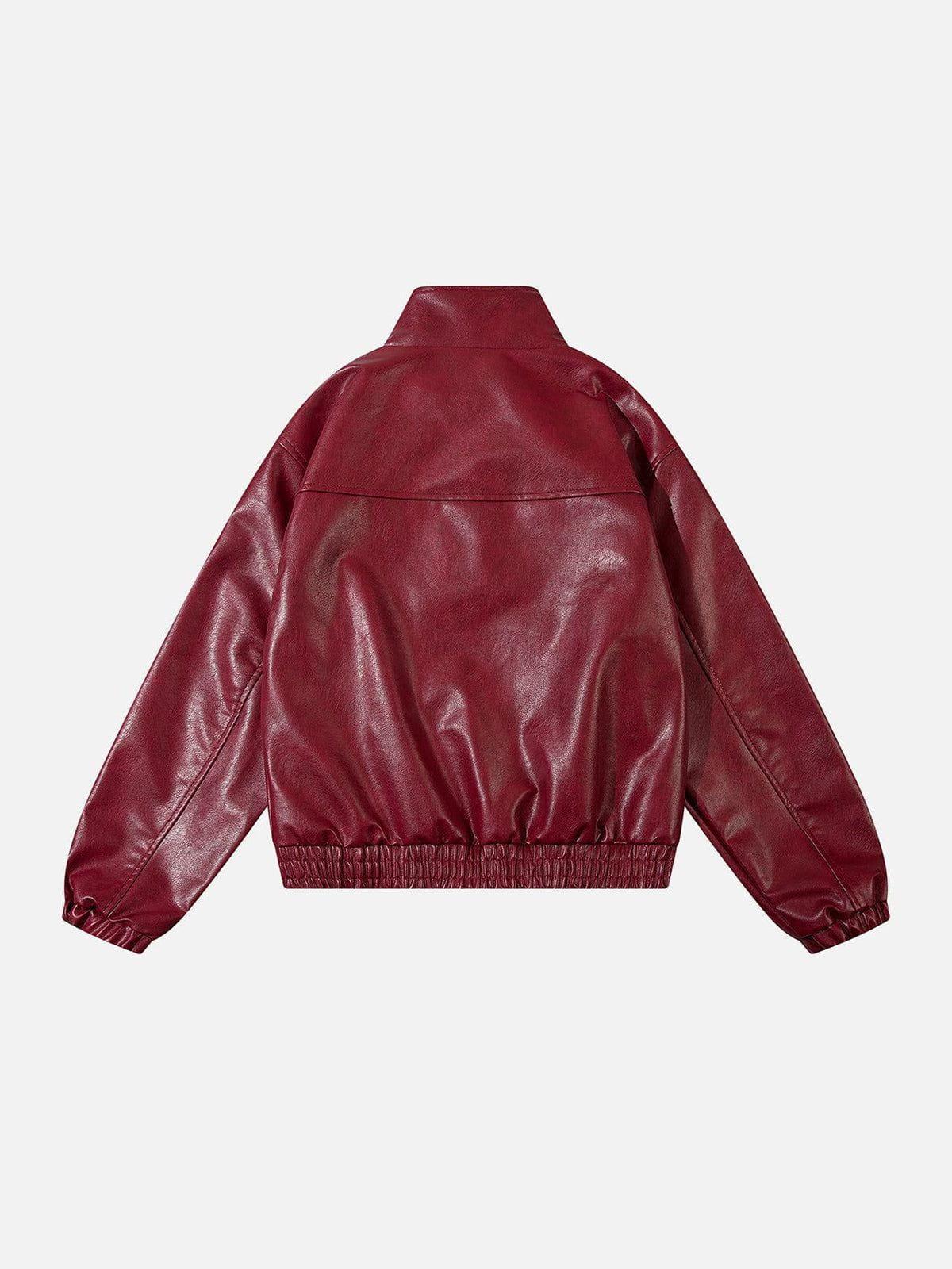 Aelfric Eden Metal Buckle Faux Leather Jacket Product Image