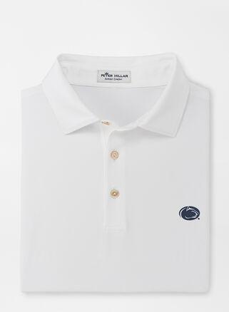 Peter Millar Mens Penn State Solid Performance Jersey Polo | Color: White | Size: 3XL Product Image