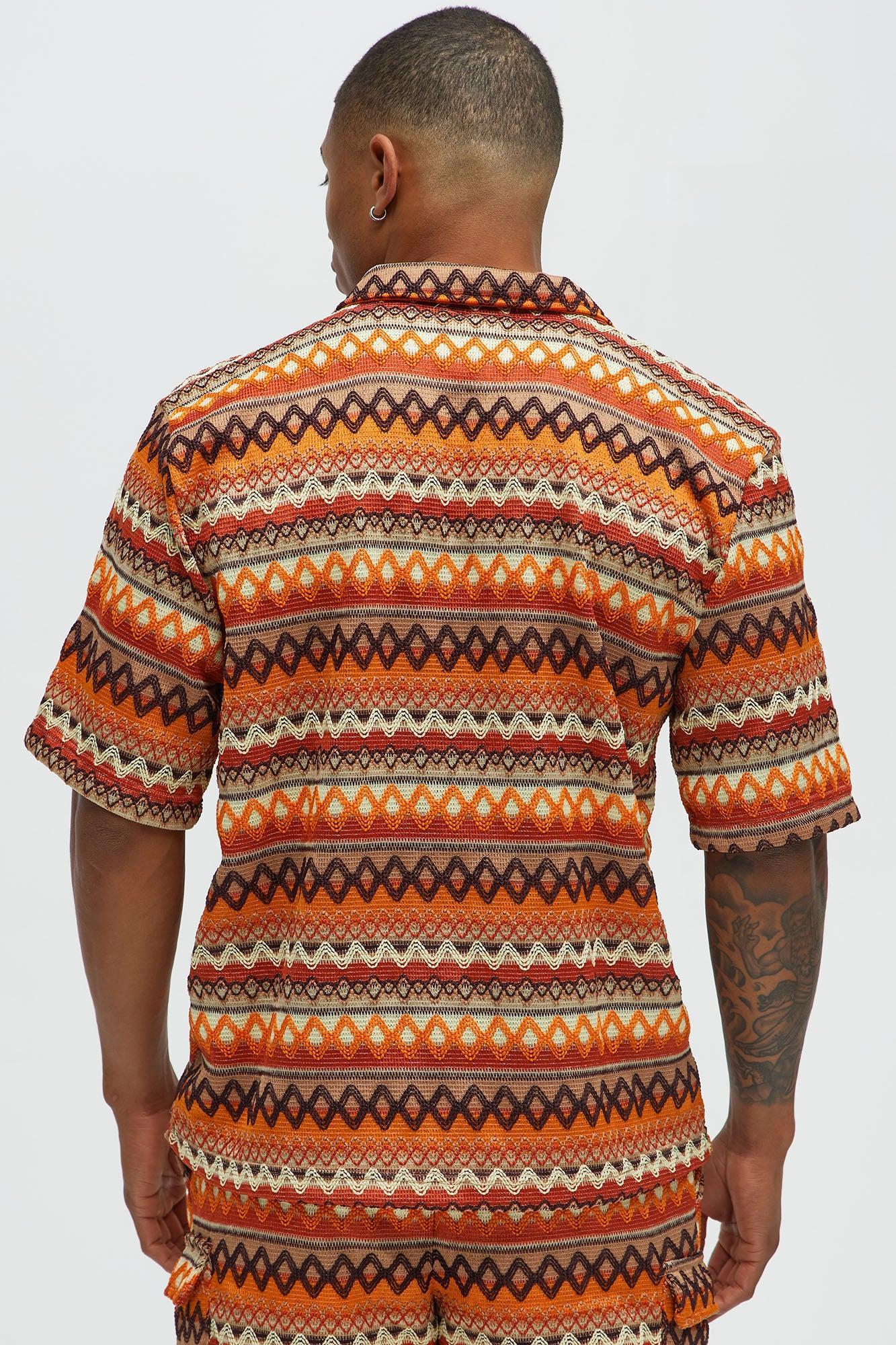 Sunset Short Sleeve Polo - Brown/combo Male Product Image