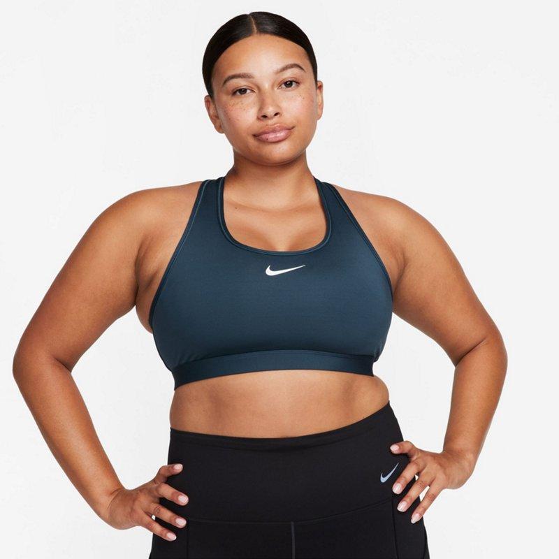 Nike Women's Swoosh Medium Support Sports Bra in White/White Size 2XL 100% Polyester/Spandex Product Image