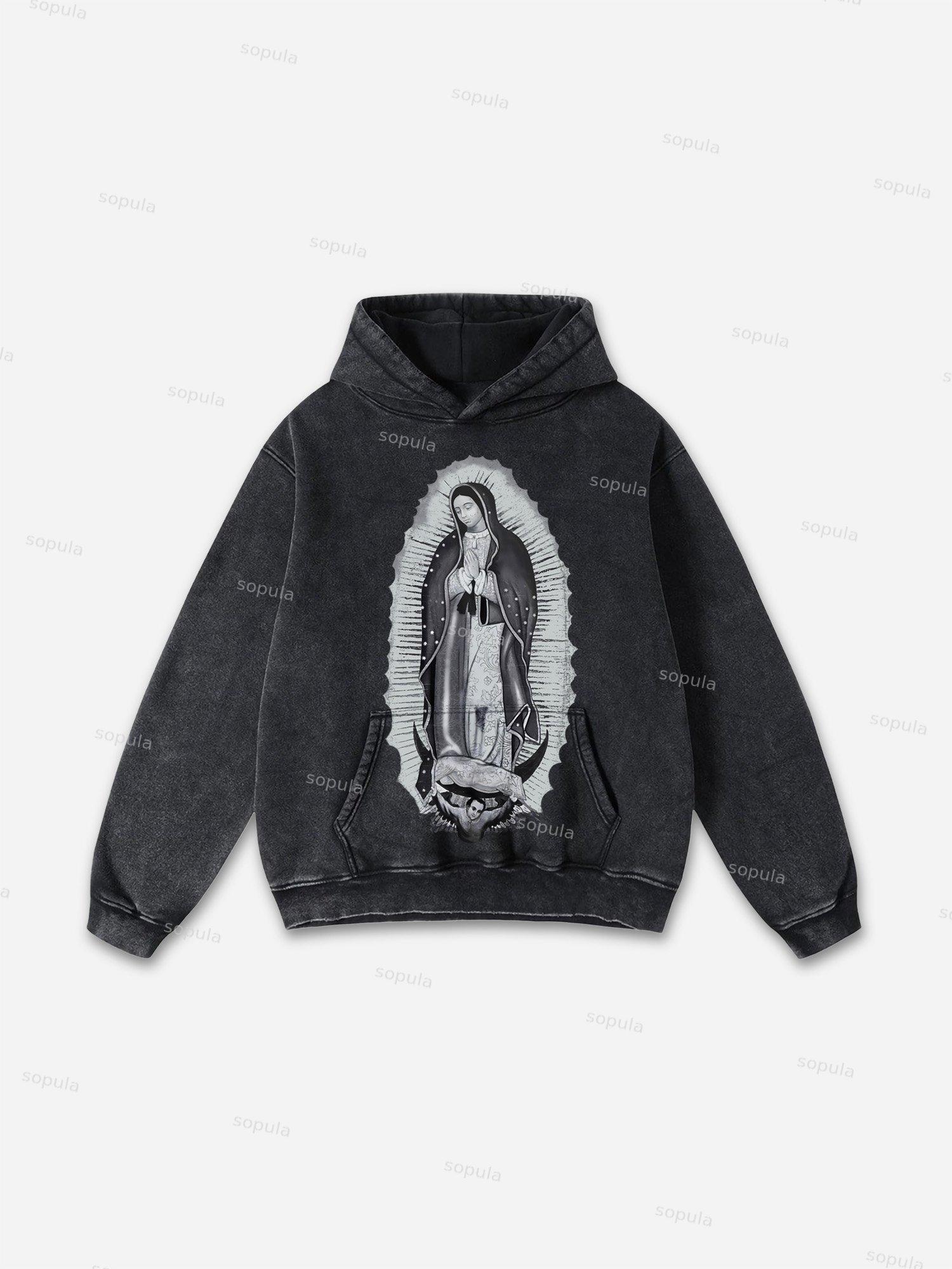 Vintage Butterfly Graphic Washed Hoodie Product Image