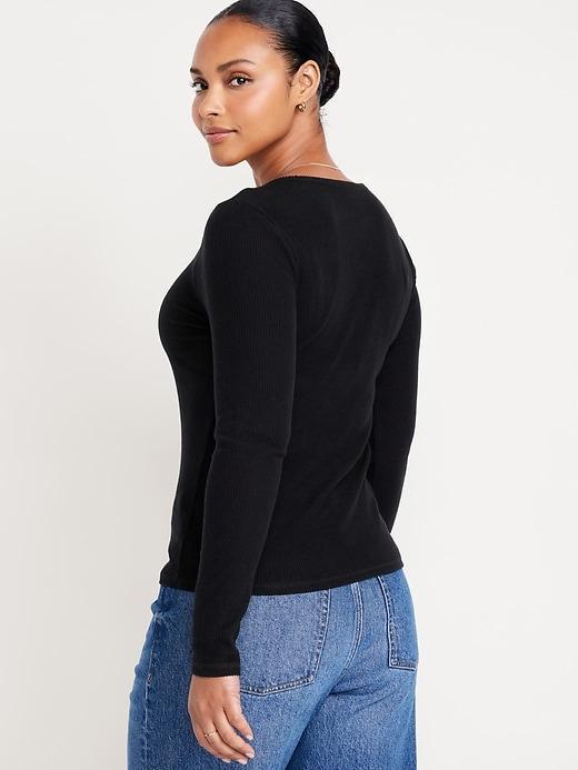 Plush-Knit Long-Sleeve T-Shirt Product Image