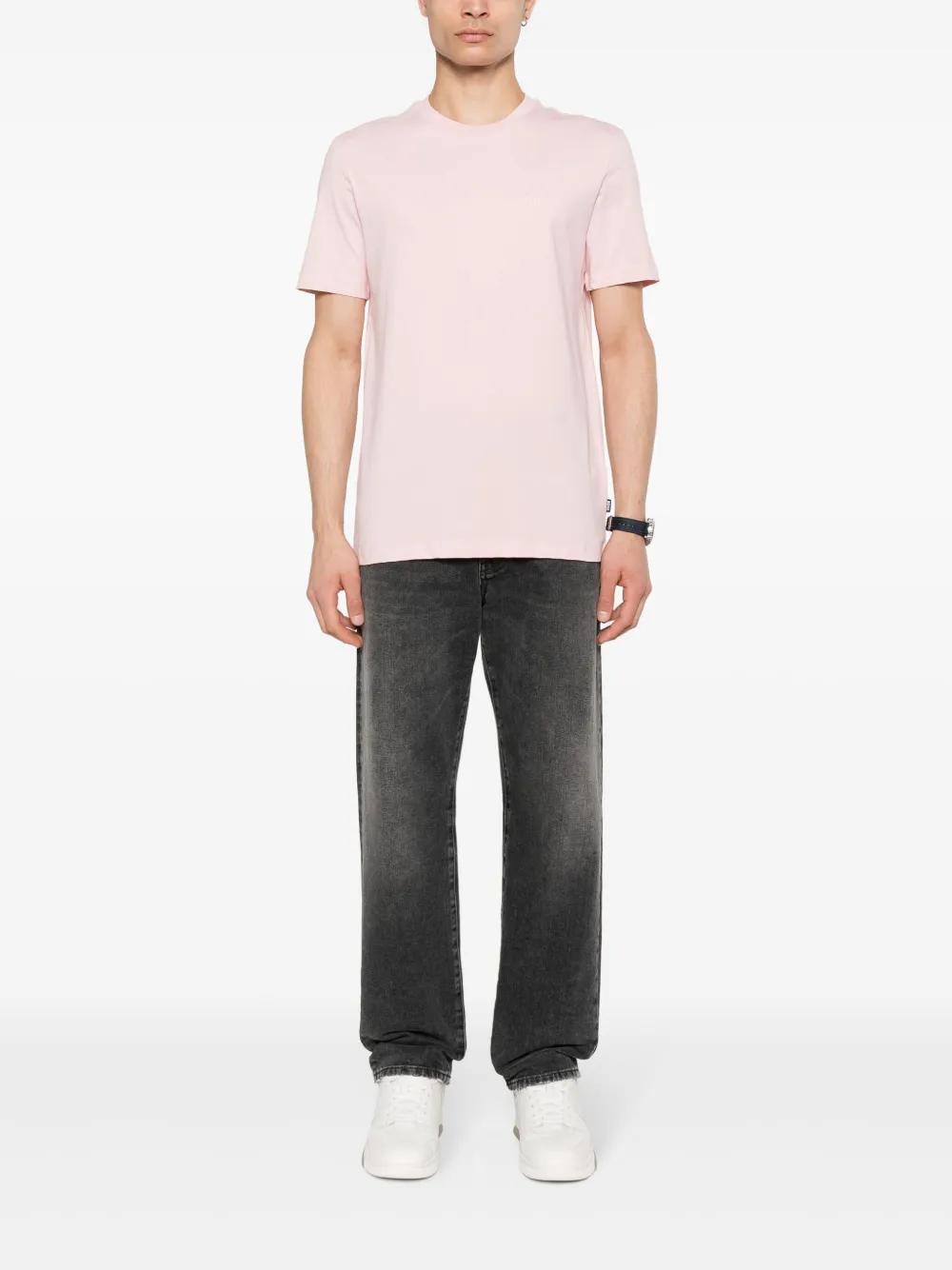 HUGO BOSS Logo-print Cotton T-shirt In Pink Product Image