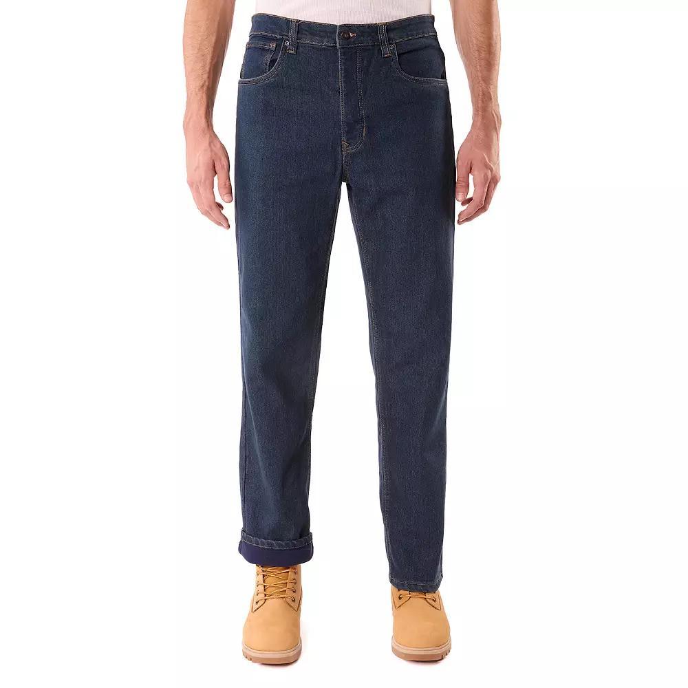 Men's Smith's Workwear Stretch Fleece Lined Jeans, Size: 38 X 32, Dark Vintage Blue Product Image