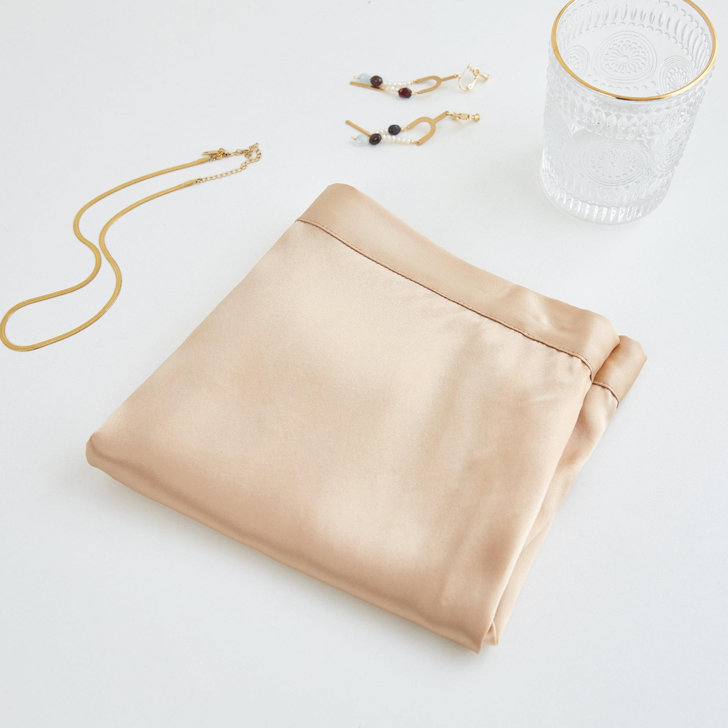 Champagne Pure Mulberry Silk Shorts | High-Waisted | 19 Momme | Soar Collection Product Image