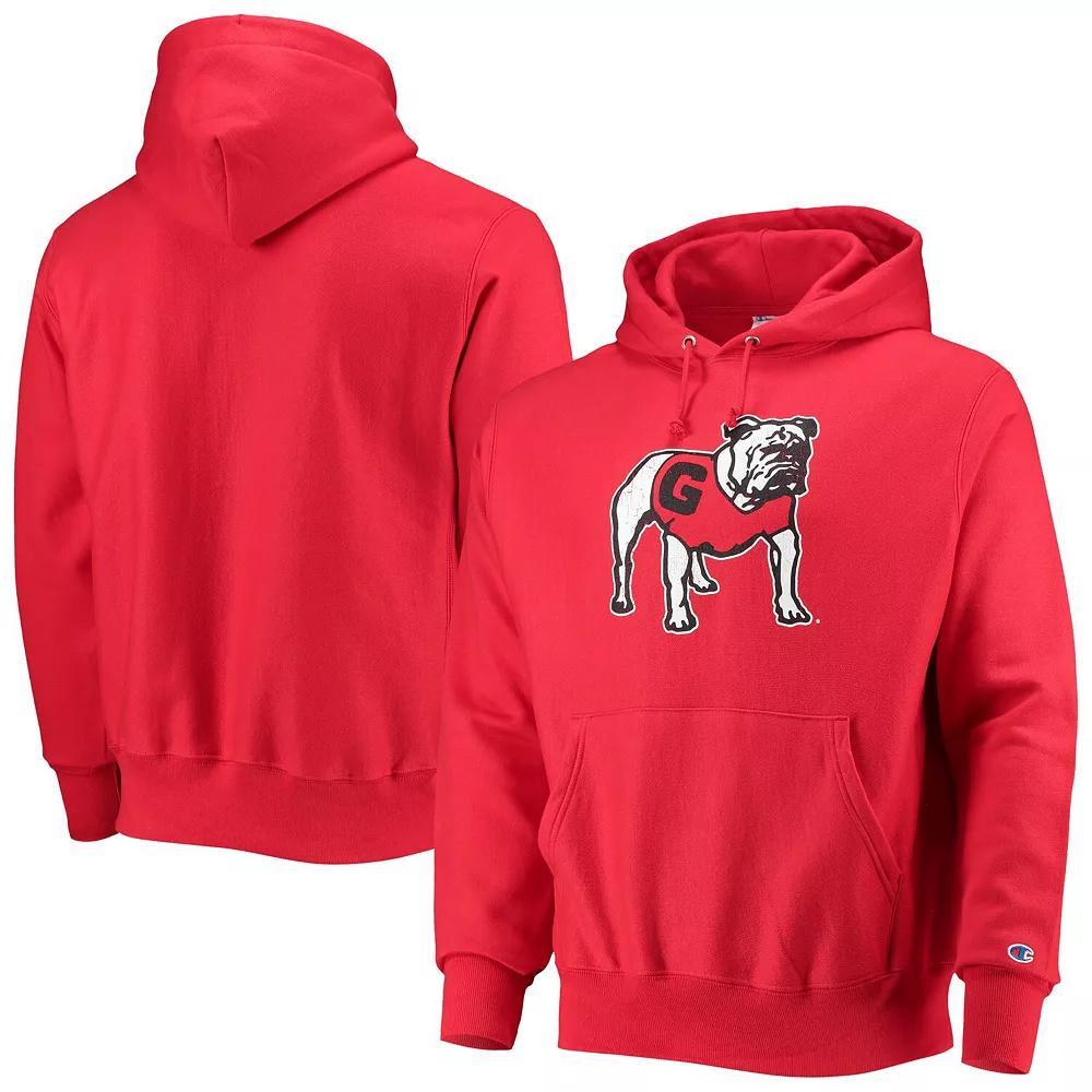 Men's Champion Red Georgia Bulldogs Vault Logo Reverse Weave Pullover Hoodie, Size: Large Product Image