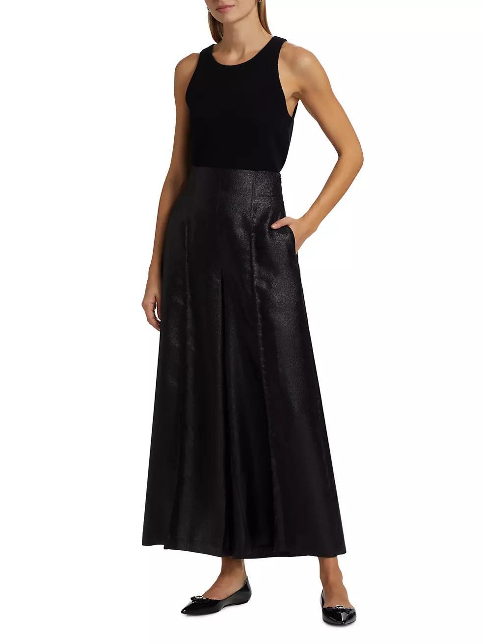 Venus Metallic Wide-Leg Pants Product Image