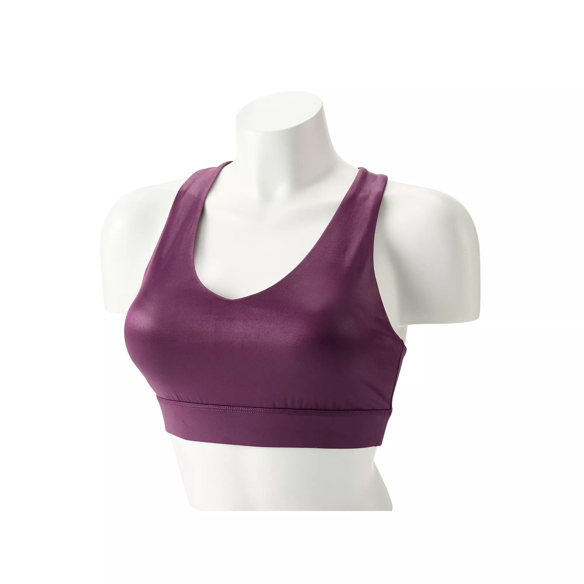 Tek Gear® Ultrastretch Medium-Impact V-Neck Sports Bra, Women's, Brown Shine Product Image