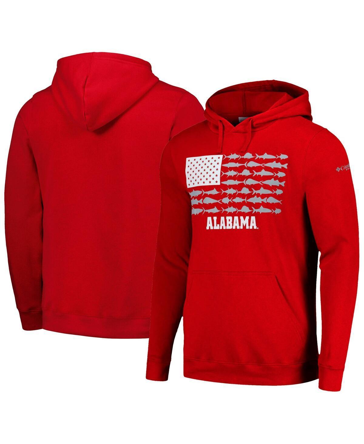 Men's Columbia Crimson Alabama Crimson Tide PFG Fish Flag II Pullover Hoodie, Size: Medium, Red Product Image