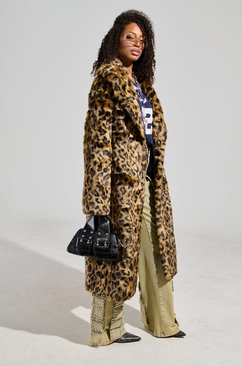 CATTY FAUX FUR LEOPARD COAT Product Image