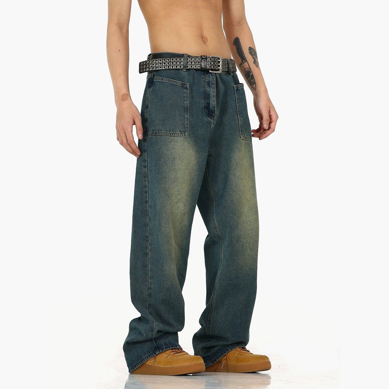RT No. 9615 INDIGO BLUE STRAIGHT DENIM JEANS Product Image