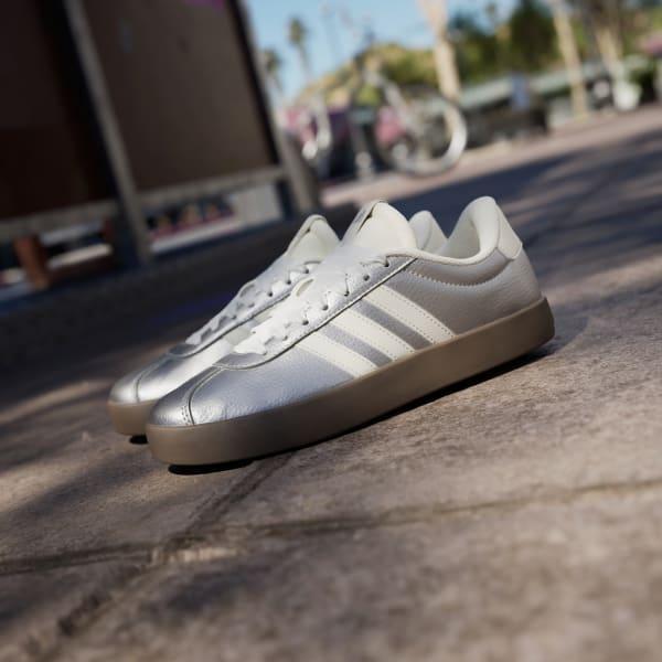 adidas VL Court 3.0 Shoes Silver Metallic M 8 / W 9 Unisex Product Image