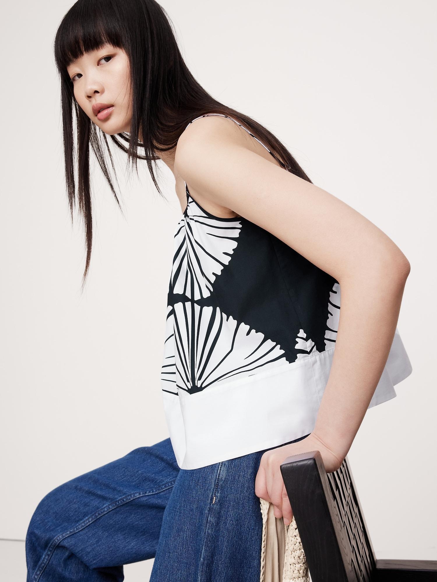 Color-Block Cotton Poplin Tank Product Image