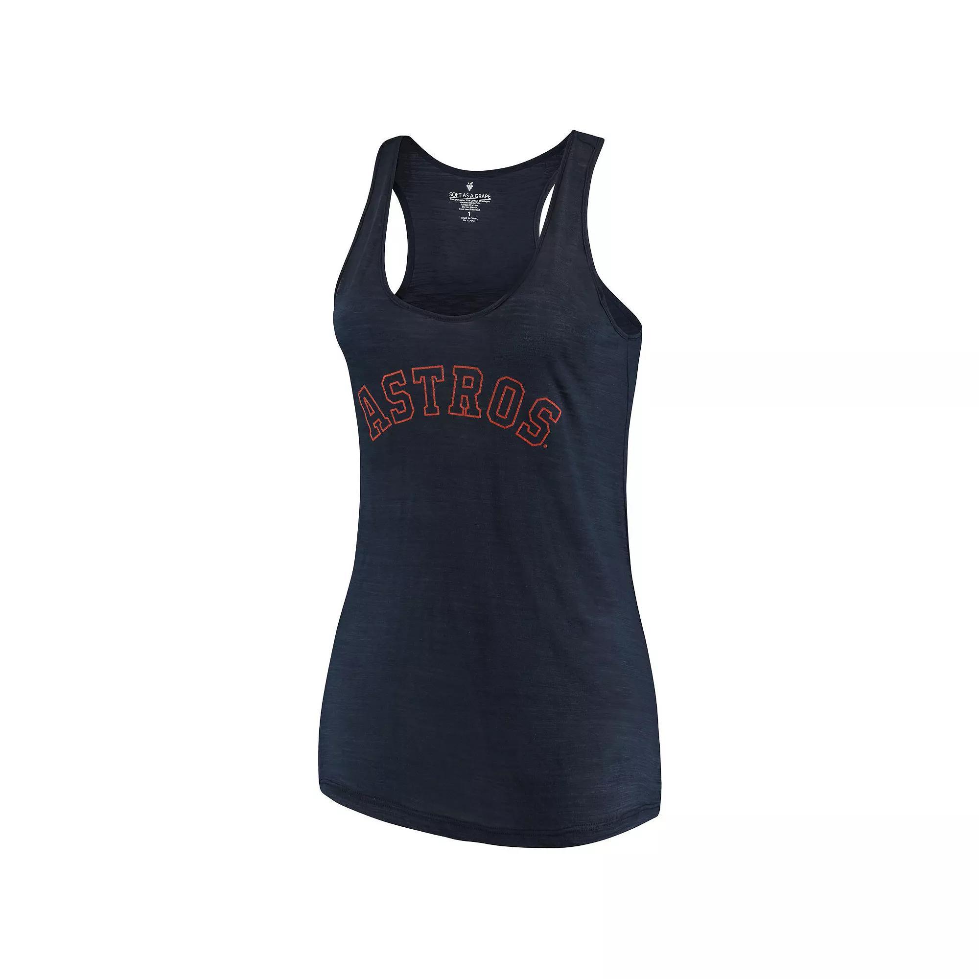 Women's Soft as a Grape Navy Houston Astros Plus Size Swing for the Fences Racerback Tank Top, Size: 2XL, Blue Product Image