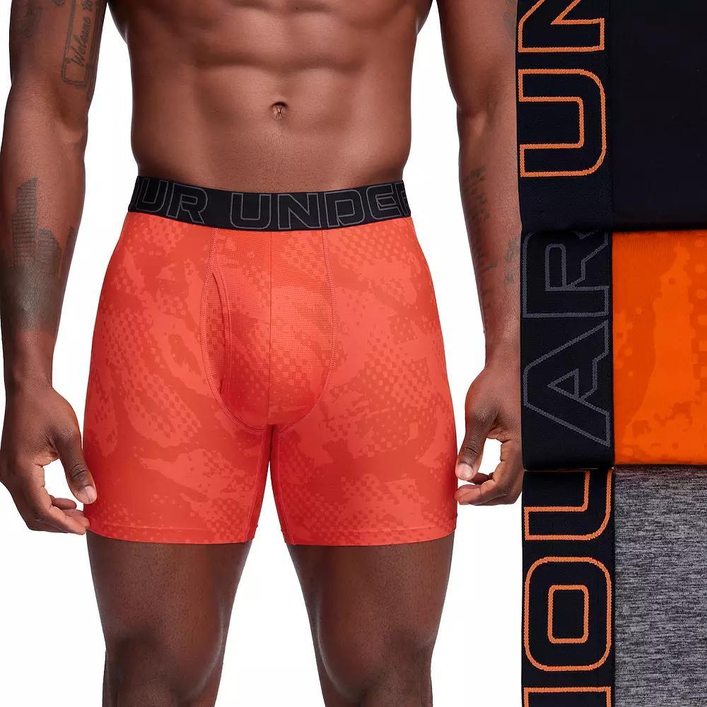 Men's Under Armour 3-pack Performance Tech Fashion 6-in. Boxer Briefs, Size: XXL, Red Product Image