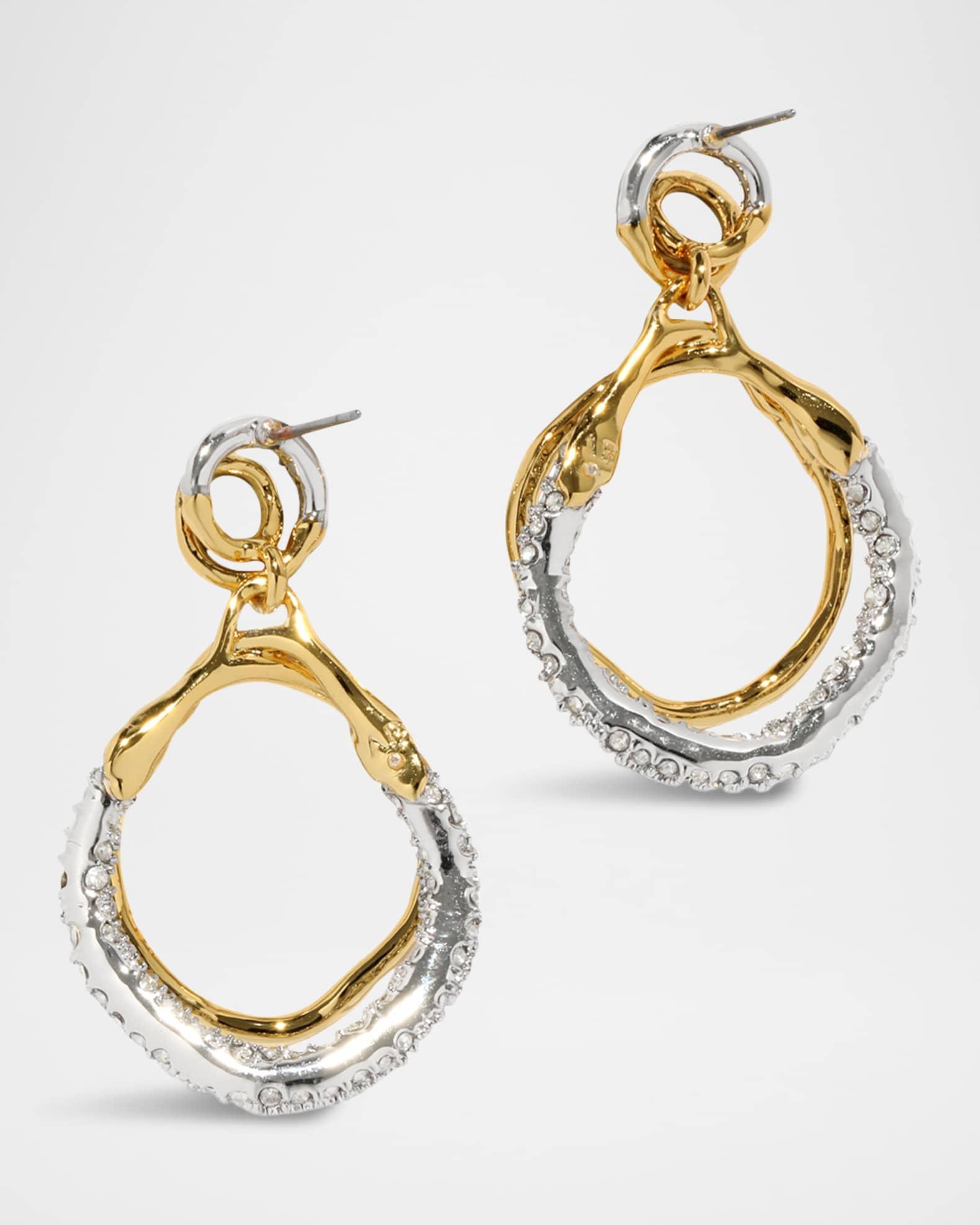 Solanales Gold-Plated Crystal Orbit Drop Earrings Product Image