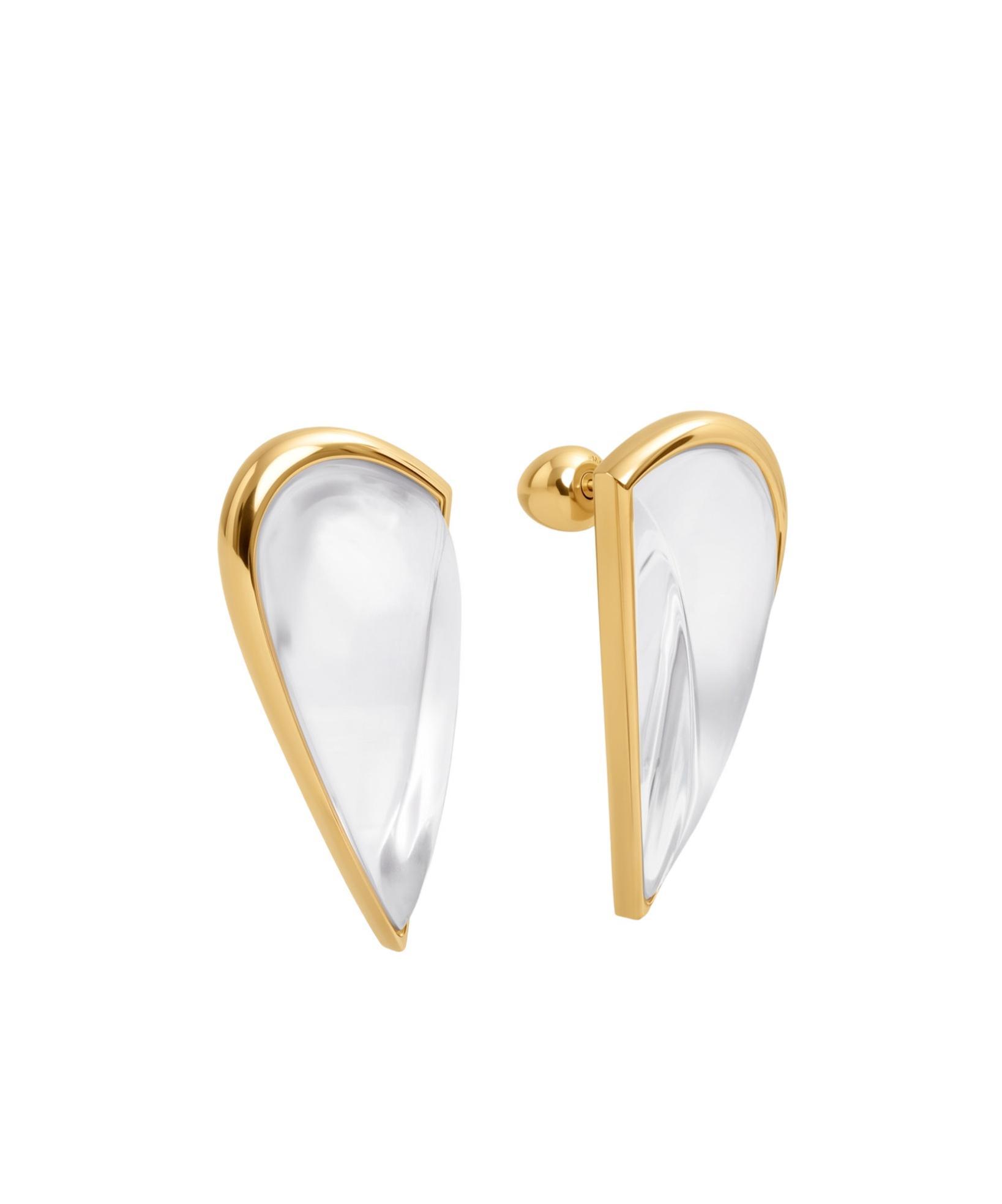 ALAÏA Demi-cur Bombe Earrings In White Product Image