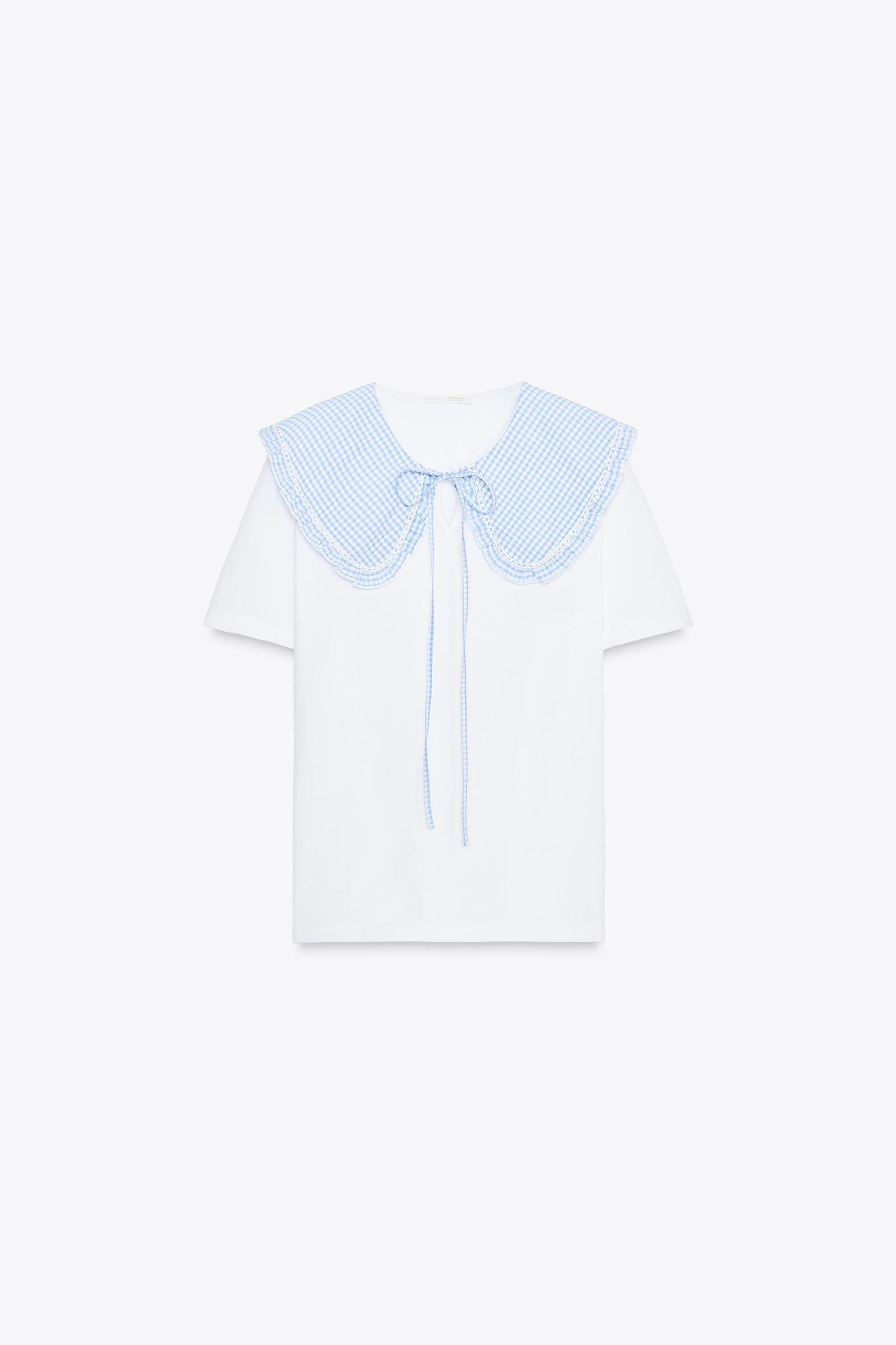 GINGHAM CHECK COMBINATION T-SHIRT Product Image
