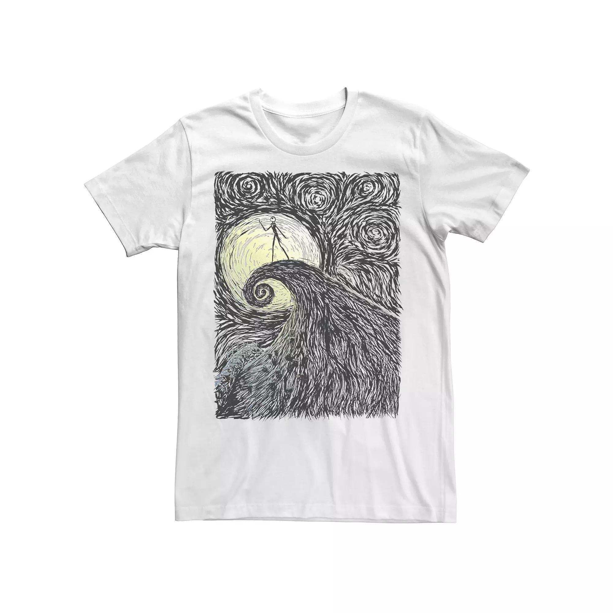 Disney's The Nightmare Before Christmas Men's Spiral Hill Portrait Tee, Size: Large, Athletic Grey Product Image