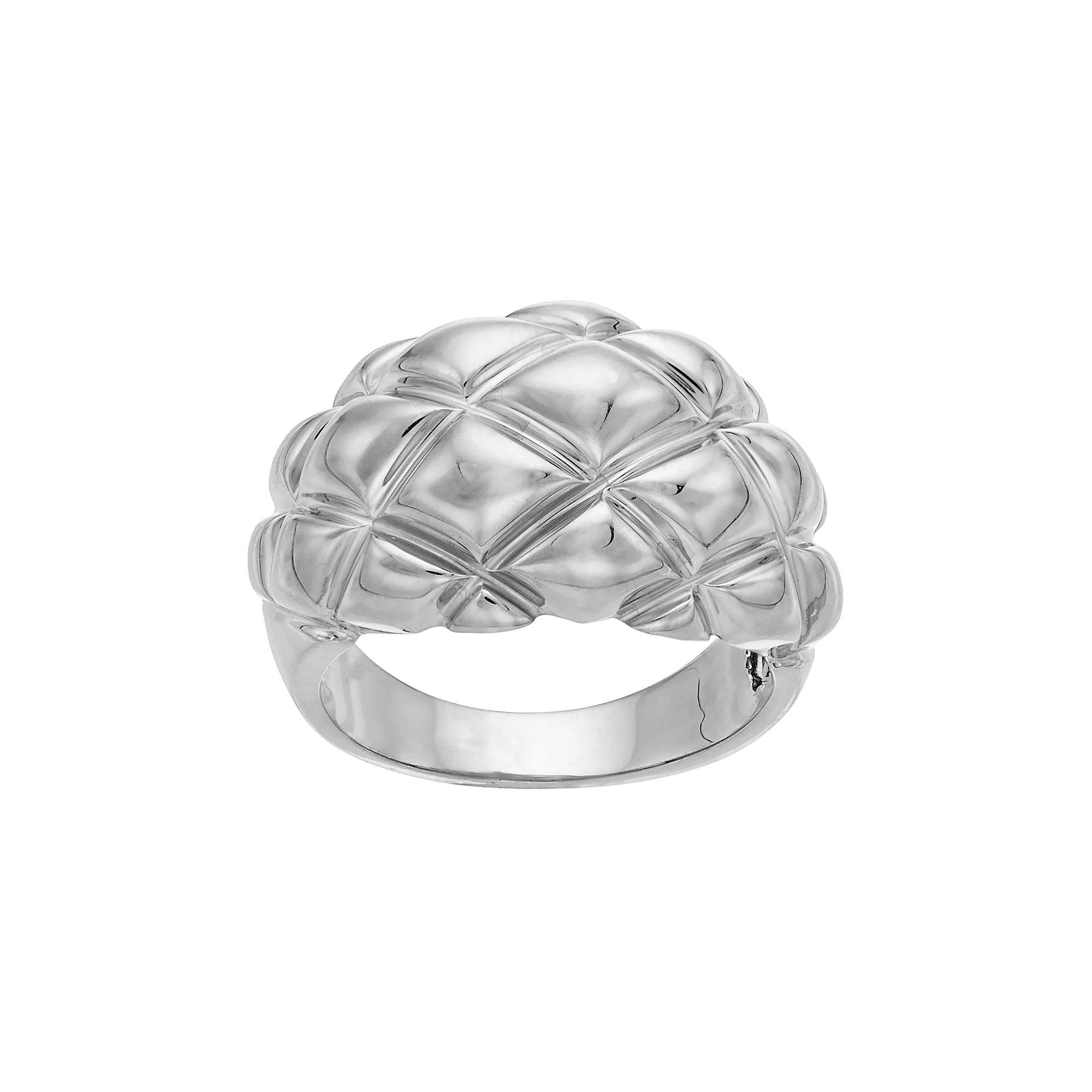 Sterling Silver Quilted Ring, Women's, Size: 7 Product Image