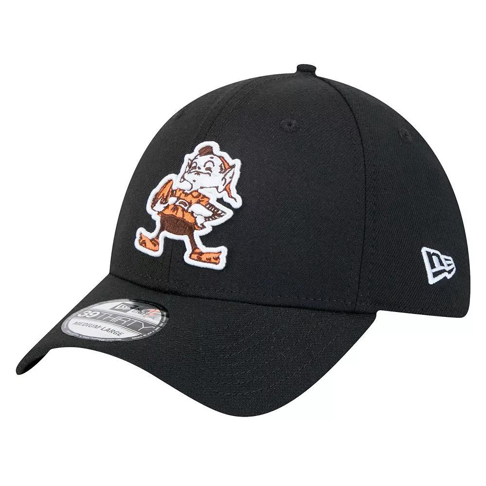 Men's New Era Black Cleveland Browns Throwback Main 39THIRTY Flex Hat, Size: Medium/Large Product Image