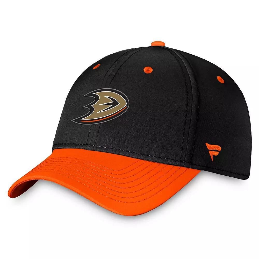Men's Fanatics Branded  Black/Orange Anaheim Ducks Authentic Pro Rink Two-Tone Flex Hat, Size: Small/Medium, Dks Black Product Image