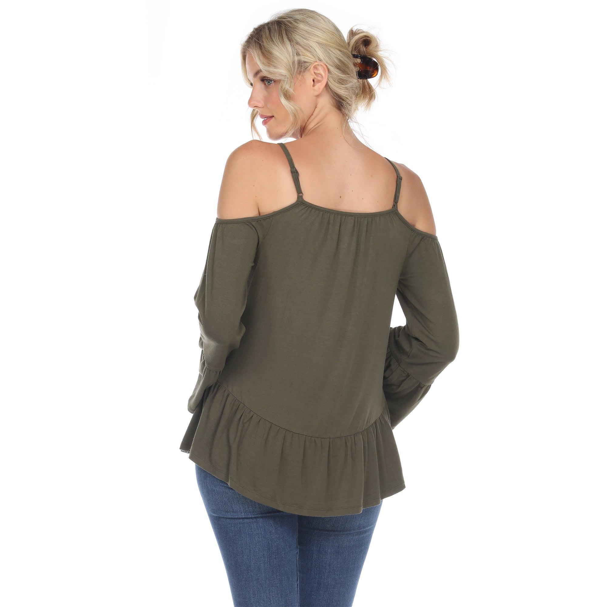Cold Shoulder Ruffle Sleeve Top Product Image