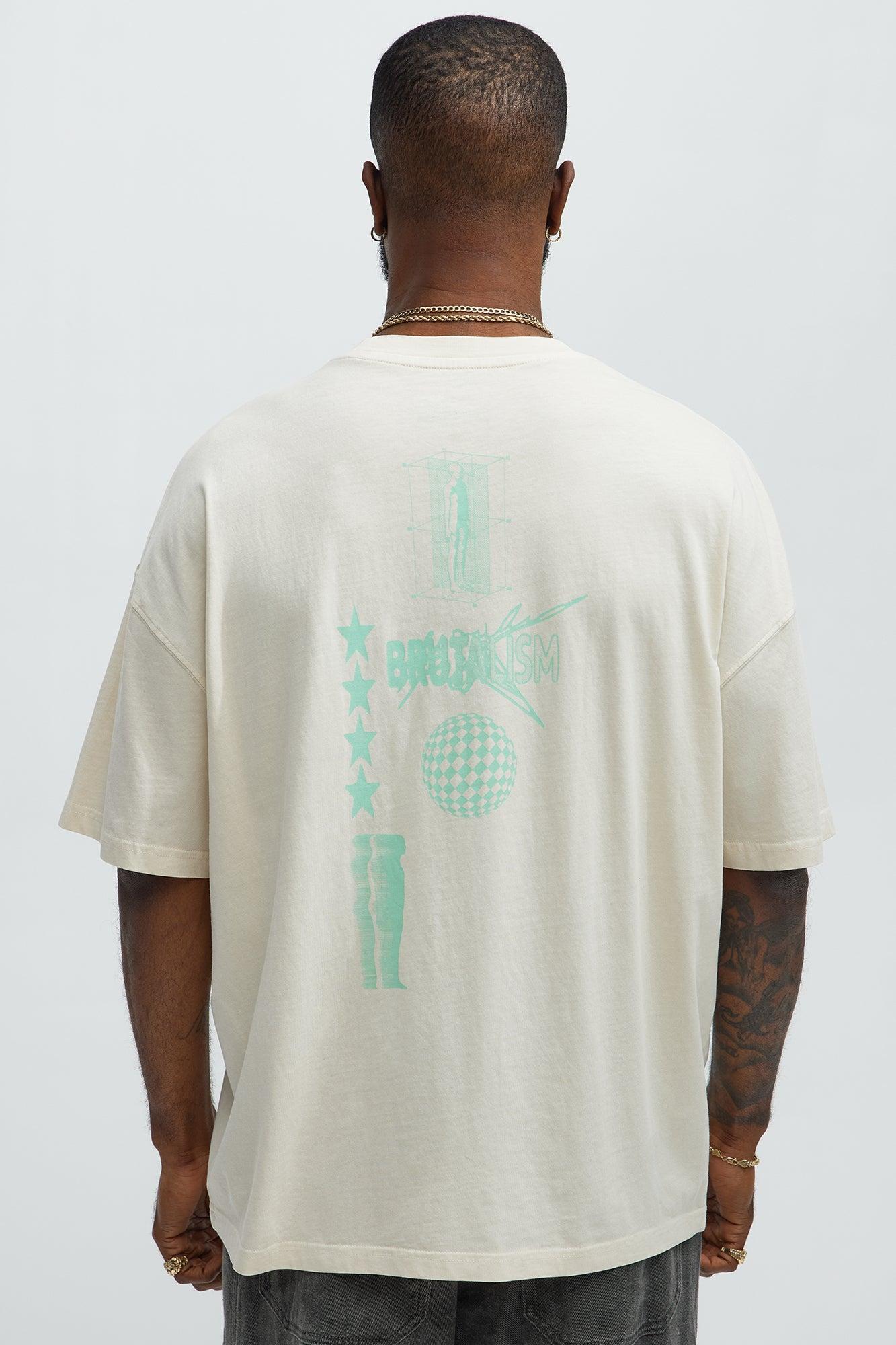 Brutalism Oversized Short Sleeve Tee - Cream Product Image